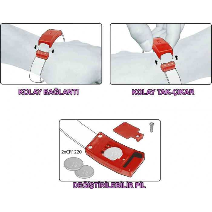 Festival &amp;amp; Parti Led Bileklik Baskı Yapılabilir 3 Farklı Mod Işıklı 1 Adet (4172)