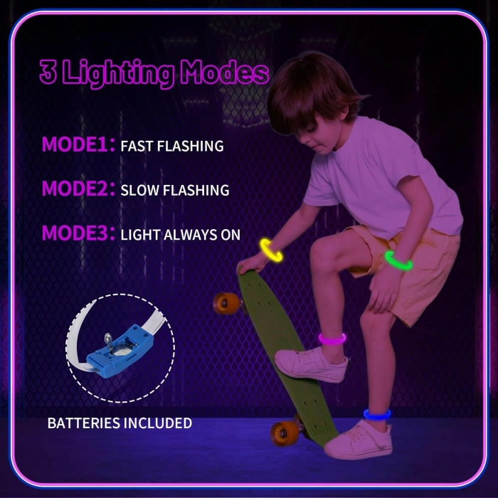 Festival &amp;amp; Parti Led Bileklik Baskı Yapılabilir 3 Farklı Mod Işıklı 1 Adet (4172)