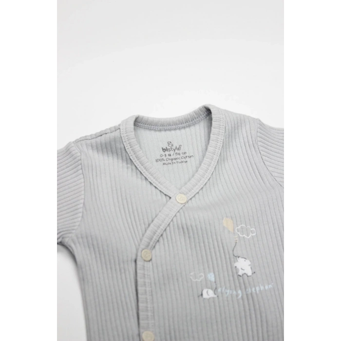 Flying Elephant 2li Yarım Kol Badi 17117 Ekru Gri