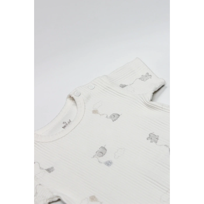 Flying Elephant Yarım Kol 2li Body 17116 Ekru Gri