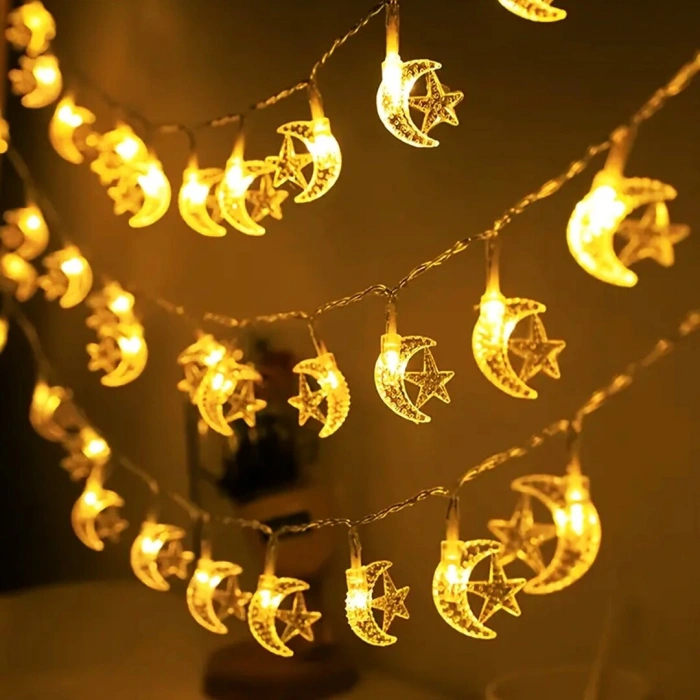 Gün Işığı - Ay-yıldız 3mt Pilli 2 Fonksiyonlu Peri Led - Dekor Lamba (4172)