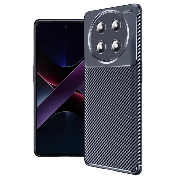 Honor Magic 7 Lite Kılıf Auto Focus Karbon Kapak - Lacivert