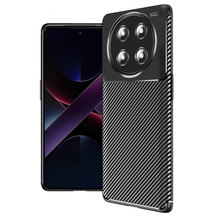 Honor Magic 7 Lite Kılıf Auto Focus Karbon Kapak - Siyah