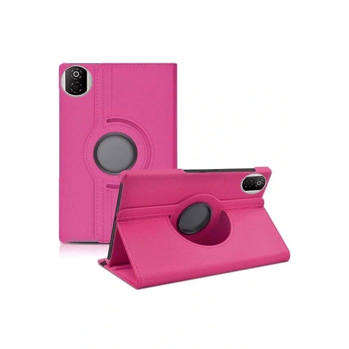 Huawei Honor Pad X7 360 Tablet Deri Kılıf - Pembe