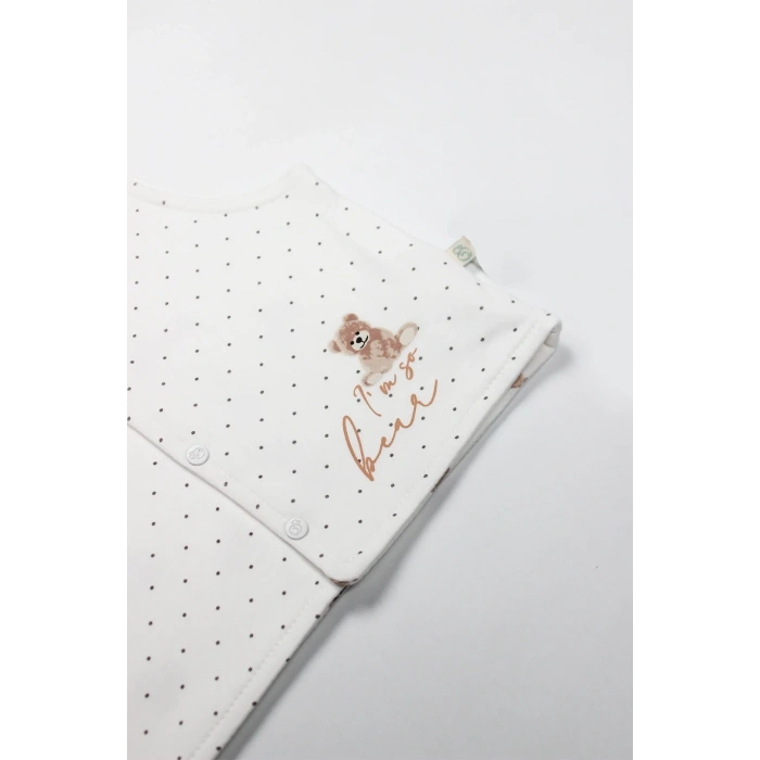 I Am So Bear Çift Taraflı Bebe Yelek 18103 Bej Ekru