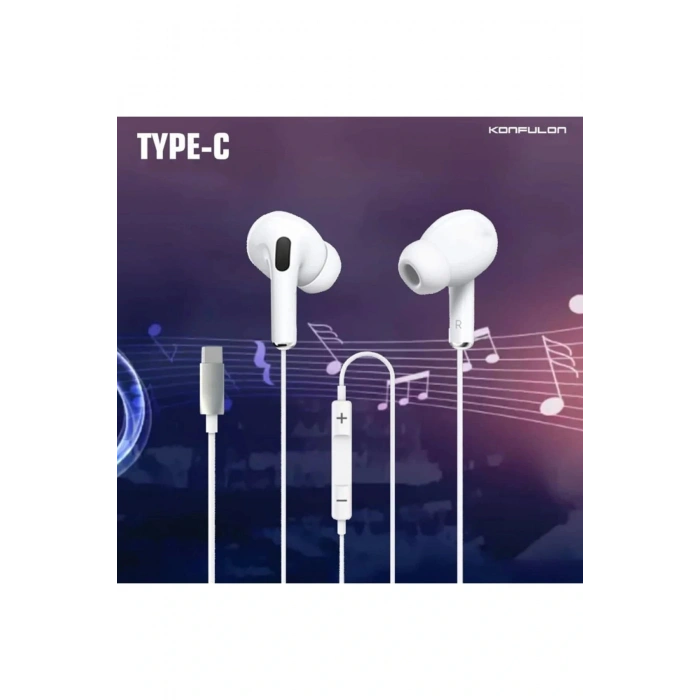 INA16 Type-C Kablolu Kulak İçi Kulaklık - Beyaz