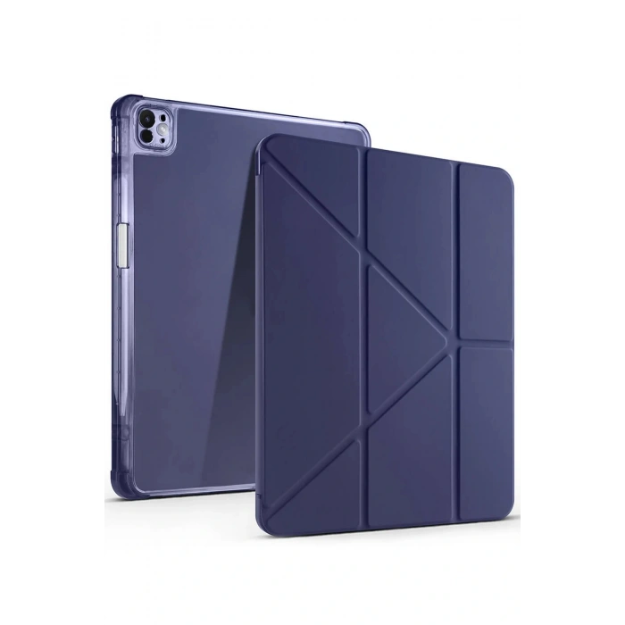 iPad Air 13 (2024) Kılıf Kalemlikli Mars Tablet Kılıfı - Lacivert