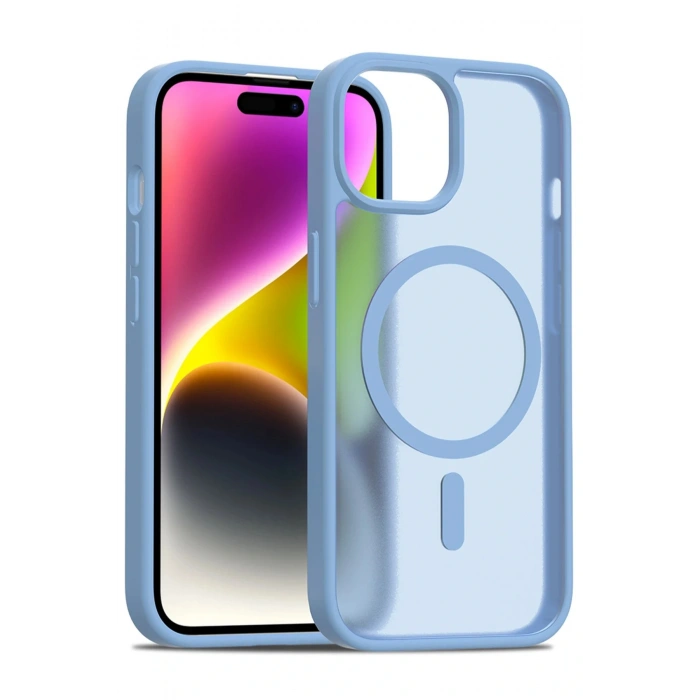 iPhone 15 Jota Magsafe Kapak - Açık Mavi
