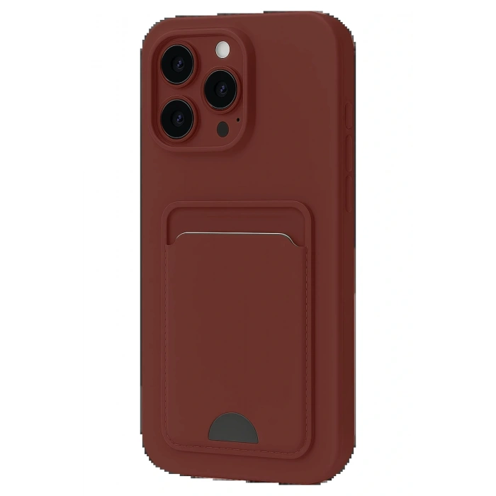 iPhone 16 Plus Kılıf Kelvin Kartvizitli Silikon - Bordo