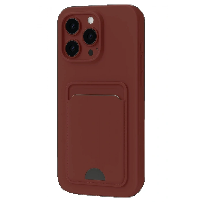 iPhone 16 Pro Kılıf Kelvin Kartvizitli Silikon - Bordo