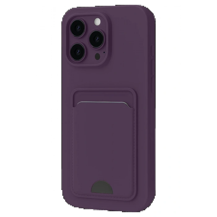 iPhone 16 Pro Max Kılıf Kelvin Kartvizitli Silikon - Derin Mor