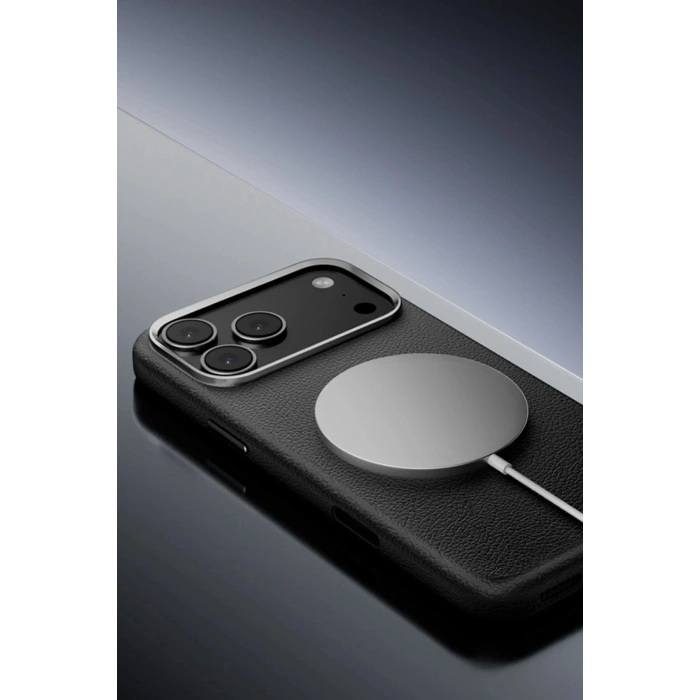 iPhone 17 Pro Max Wonder Deri Magsafe Kapak - Lacivert