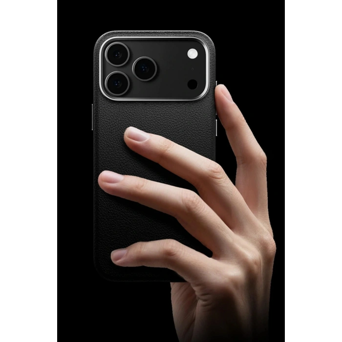 iPhone 17 Pro Max Wonder Deri Magsafe Kapak - Siyah