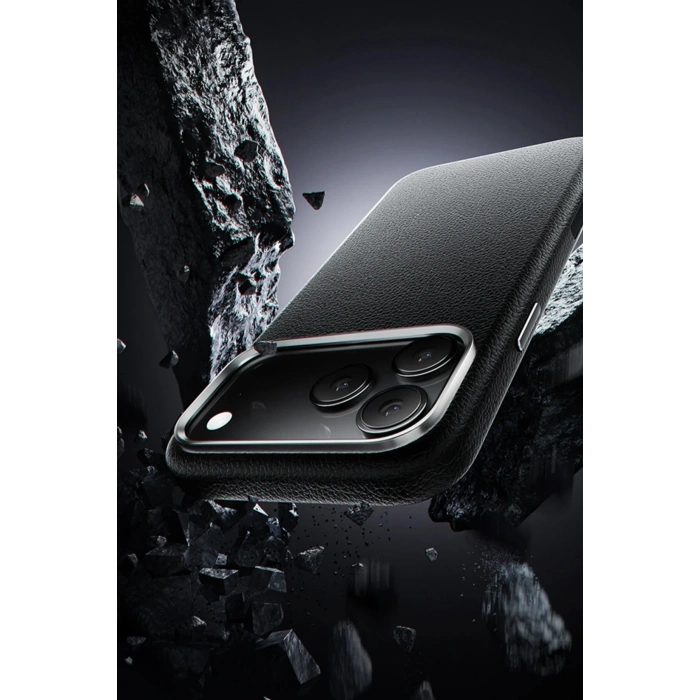 iPhone 17 Pro Max Wonder Deri Magsafe Kapak - Siyah