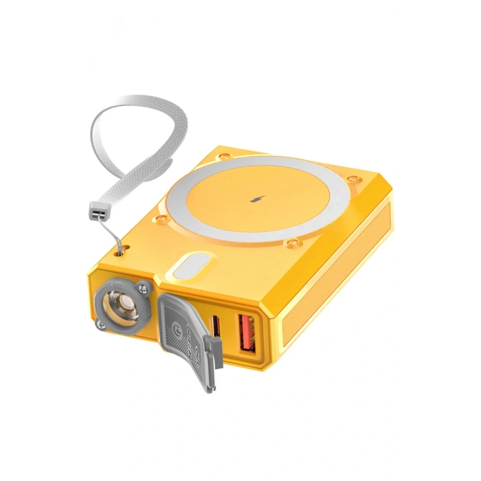 J38 10.000 mAh 20W PD Led Işıklı Magsafe Powerbank - Turuncu