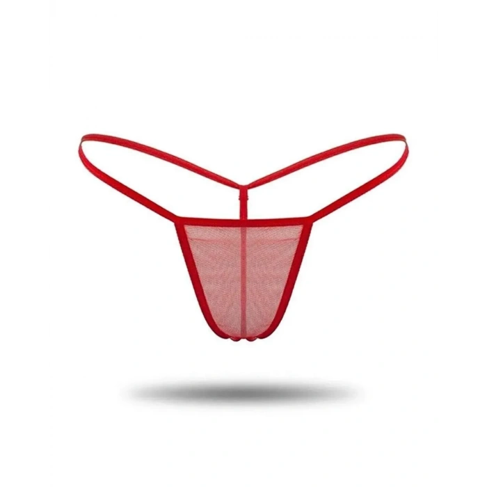 Kadın 3lü Transparan Tül String