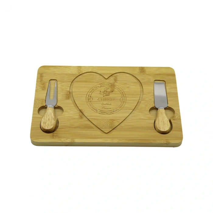 Kalpli Bıçak Sağ-solahşap Bambu Kahvaltı Peynir Sunum Pano2 Bıçak=ahşap Sap19x29cm-1.5cm (4172)