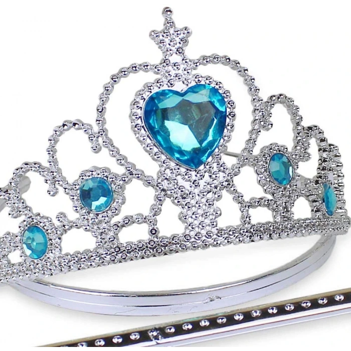 Karlar Ülkesi Mavi Kalpli Taşlı Elsa Tacı (4172)