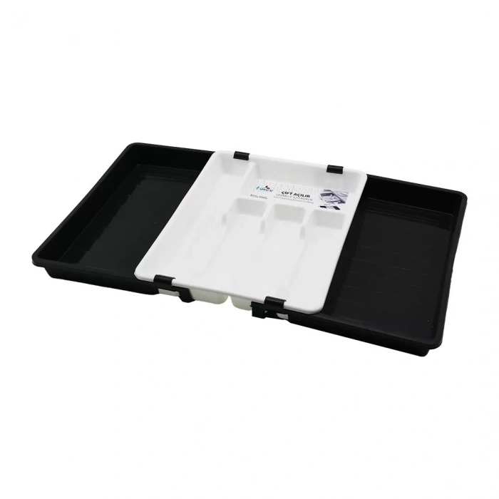 Kayar Kaşıklık İki Taraflı Çift Açılır Ayarlanabilir Çekmece İçi 36x69cm (4172)