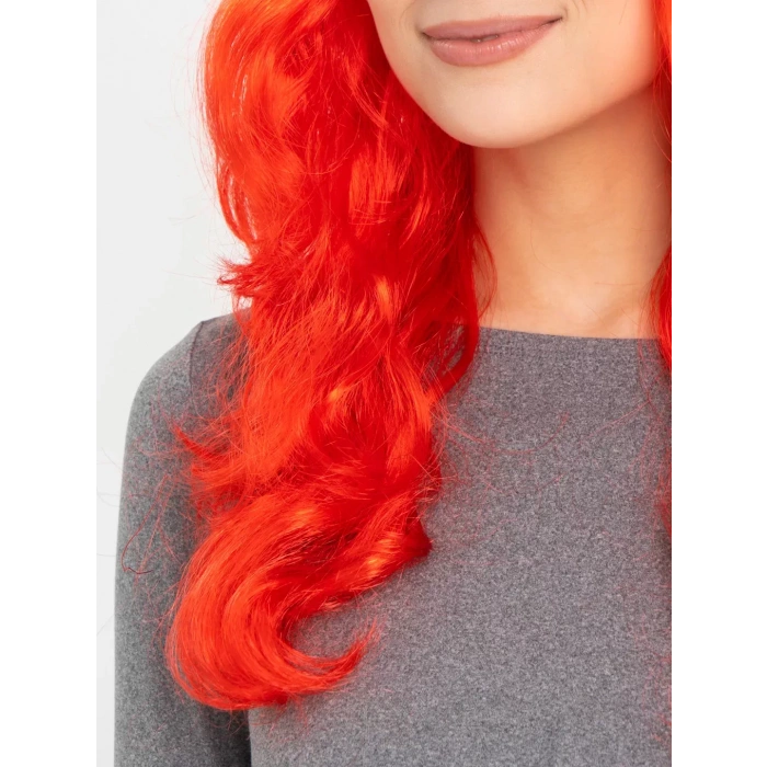 Kırmızı Renk Uzun Dalgalı Parti Peruğu (4172)