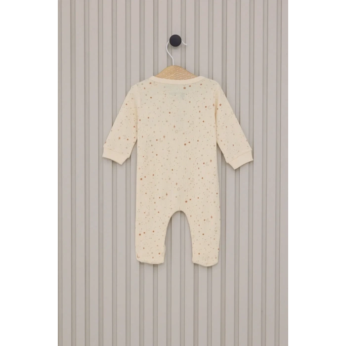 Kız Bebek Patikli Tulum  Krem