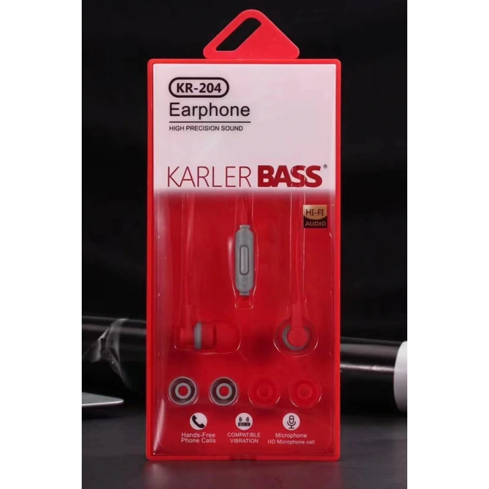 KR-204 Kablolu Kulaklık - Kırmızı