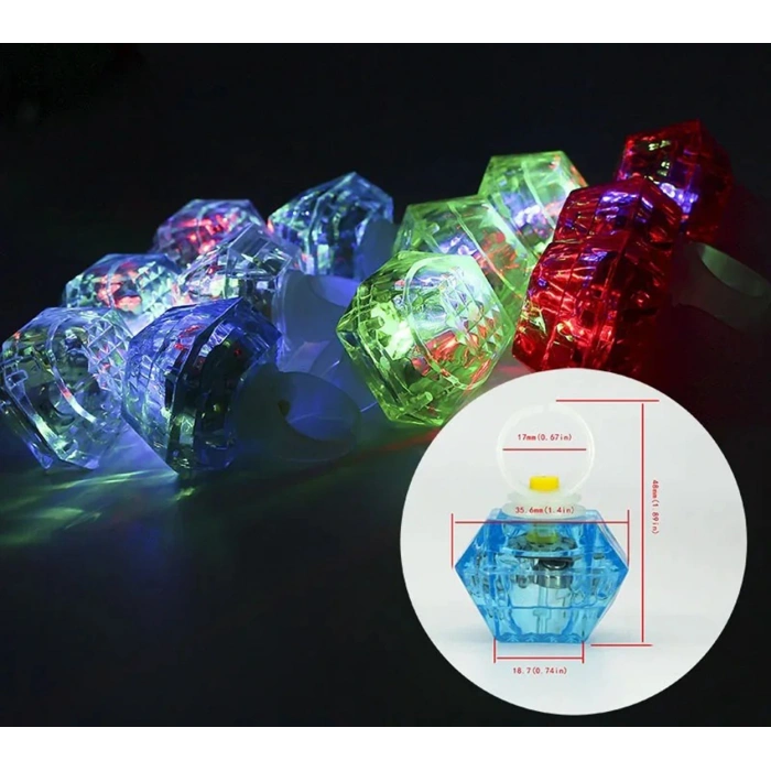 Kristal Led Parti Yüzük Seti (6&apos;lı) (4172)