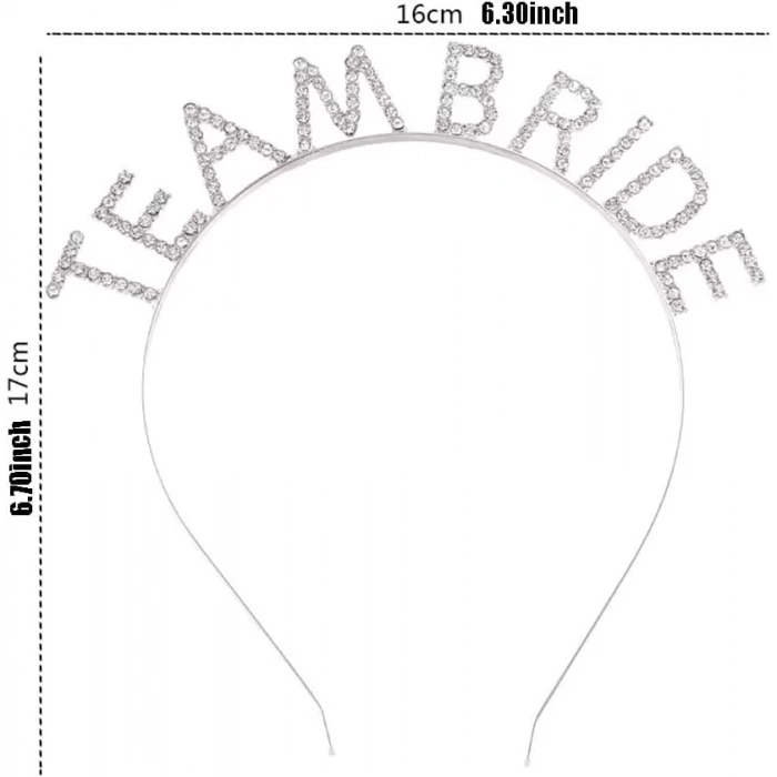 Kristal Taşlı Gümüş Renk Team Bride Gelin Tacı (4172)
