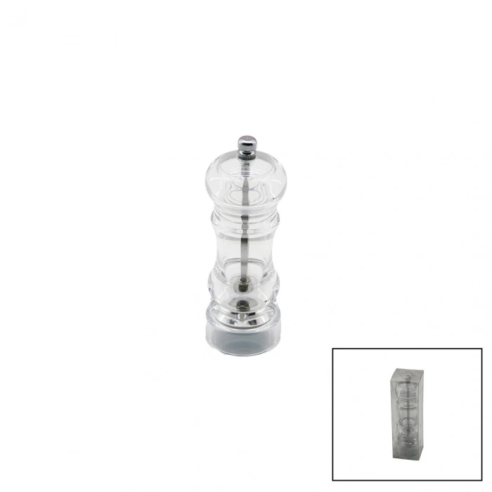 Küçük   Şeffaf Mika Kristal Plastik  Baharat Öğütücü (4172)