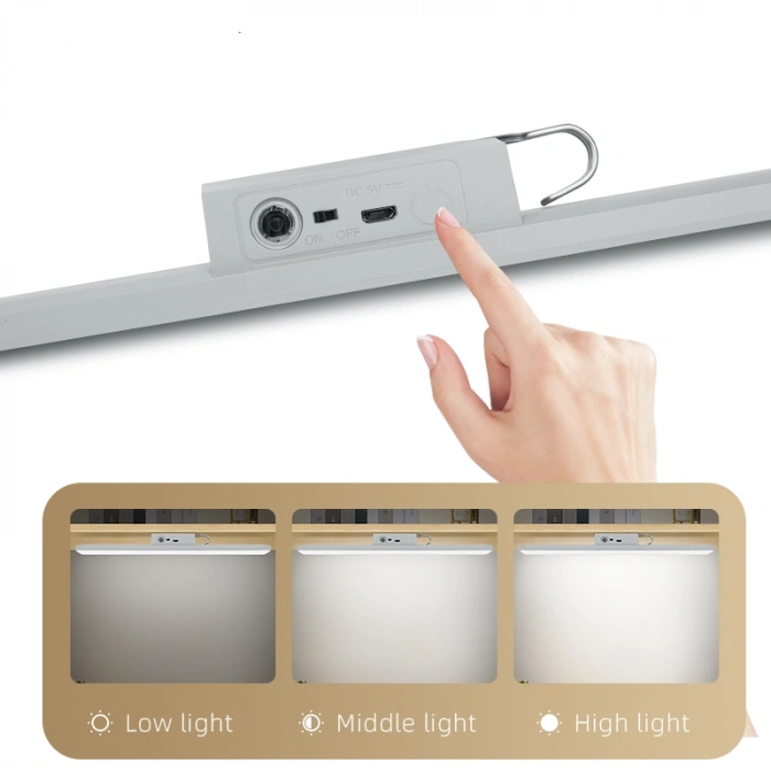 Kumandalı - Zaman - Işık Gücü Ayarlı Metal Askılı - Usb Şarjlı Lamba Fener 20smd Led (4172)