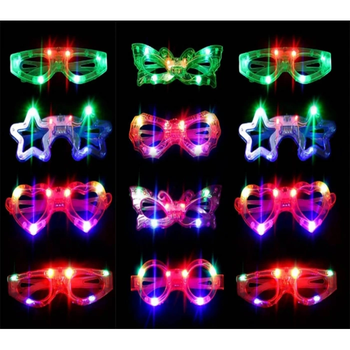 Led Işıklı Karışık 6 Model Yanar Söner Parti Gözlüğü 12 Adet (4172)