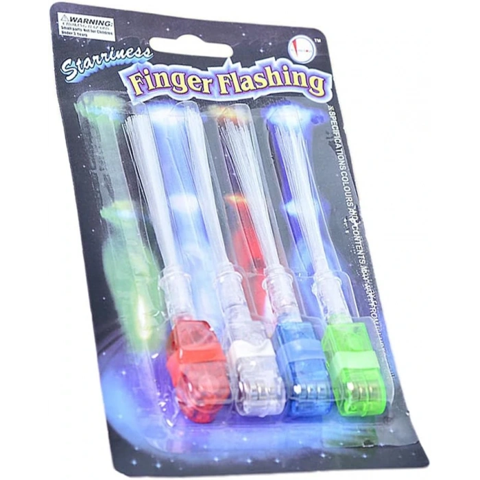 Led Işıklı Renkli Püsküllü Parmak Işığı 4 Renk 4 Adet (4172)