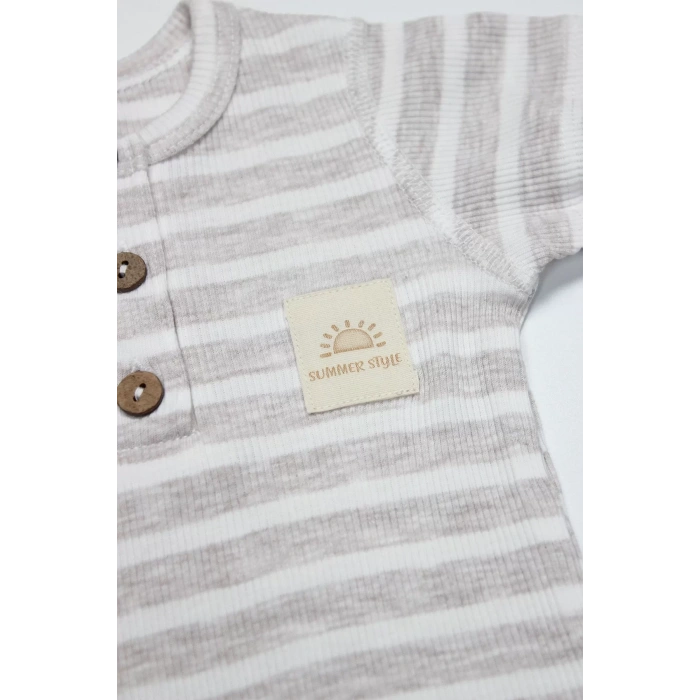 Line Colors Yarım Kol Patiksiz Tulum 15126 Bej