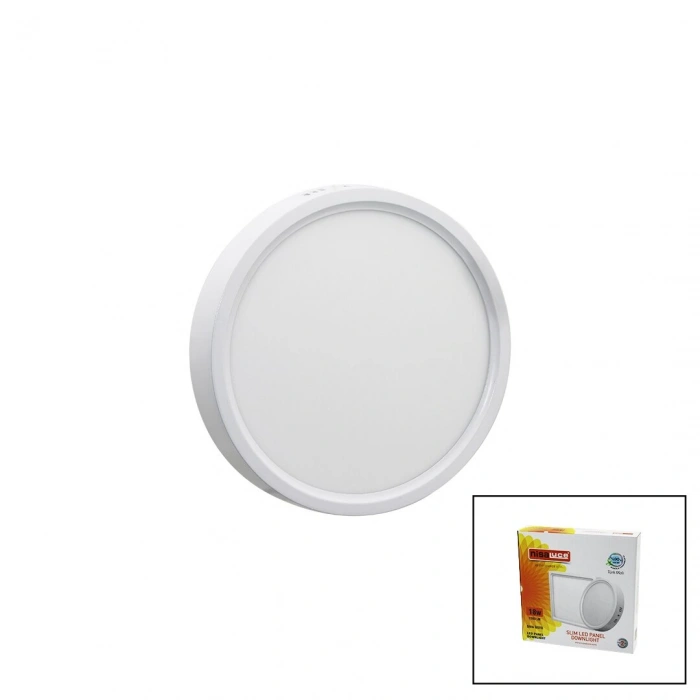 Nisaluce Epl-18sü 18w Beyaz Metal Kasa Sıva Üstü Yuvarlak Led Slim Panel 1260lm Beyaz=6500k 30.000 Saat Ömür (4172)