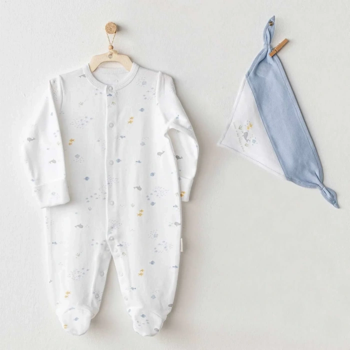 Ocean İs My Happy Place Bebek Tulum Takım White