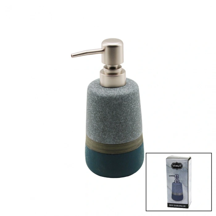 Okyanus Mavi - Gri - Kahve - Mat Desen Seramik Sıvı Sabunluk (4172)