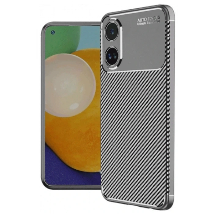 Oppo A60 Kılıf Auto Focus Karbon Kapak - Gri