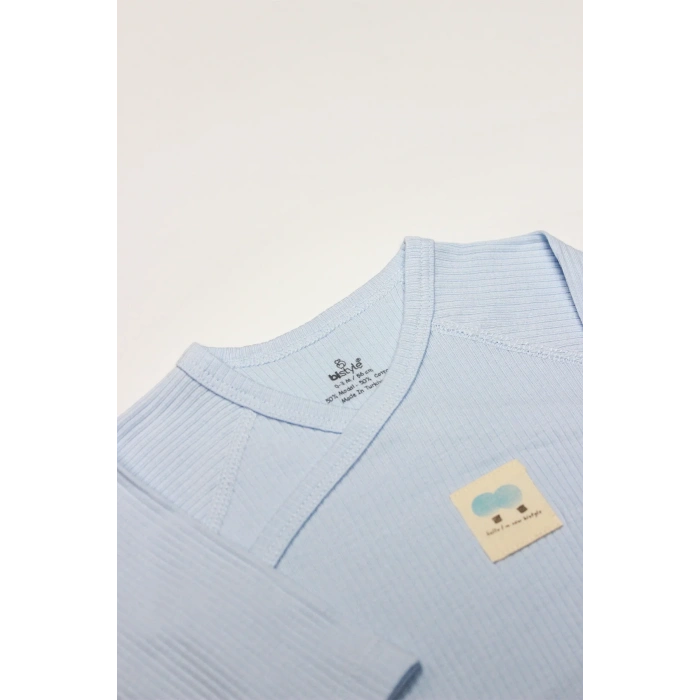 Organic Modal Flying Balloons Kruvaze Uzun Kol Body Bs17121 Mavi