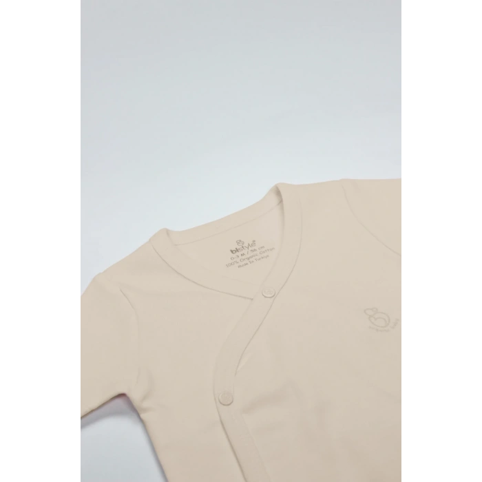 Organik Natural Basic Style Kruvaze Uzun Kol Body Bs17102 Bej