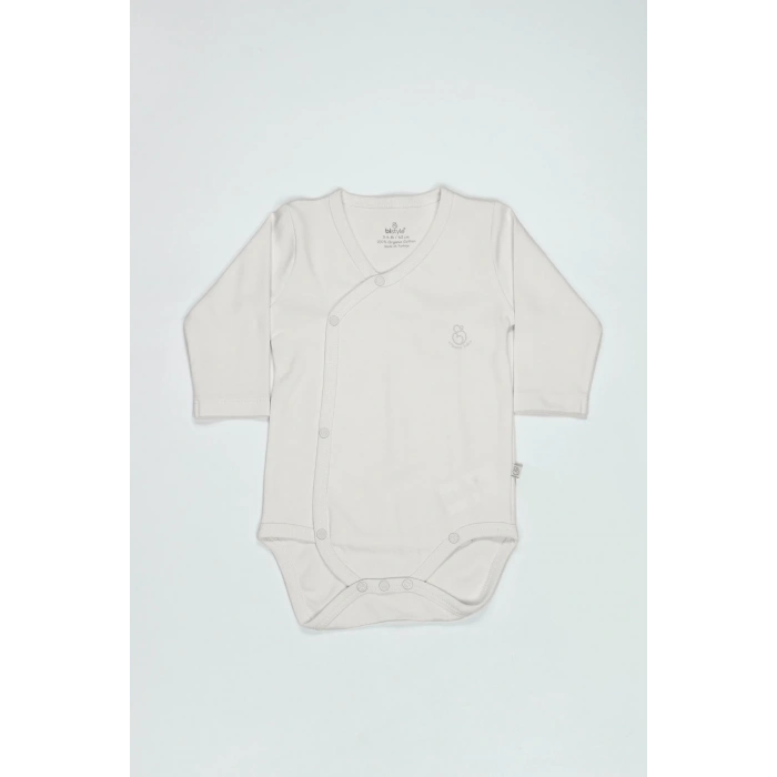 Organik Natural Basic Style Kruvaze Uzun Kol Body Bs17102 Ekru