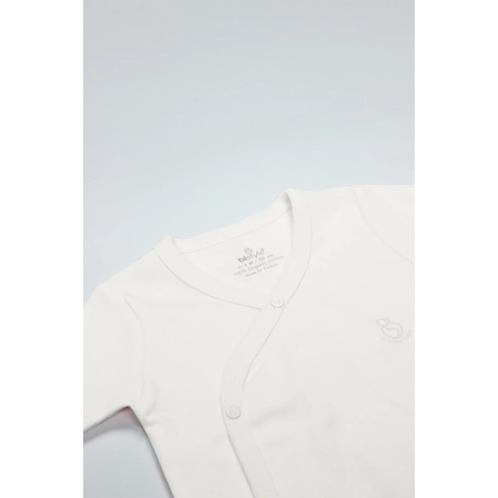 Organik Natural Basic Style Kruvaze Uzun Kol Body Bs17102 Ekru