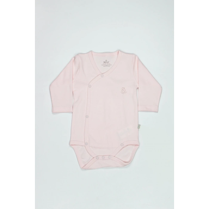 Organik Natural Basic Style Kruvaze Uzun Kol Body Bs17102 Pembe