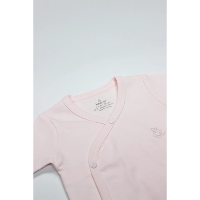 Organik Natural Basic Style Kruvaze Uzun Kol Body Bs17102 Pembe