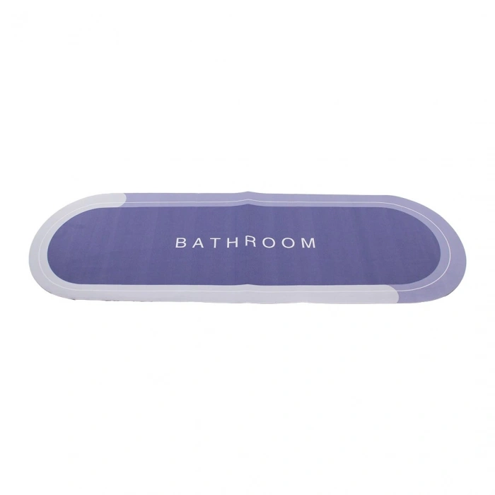 Oval   Düz Renkli  Su Emici - Sihirli  Banyo Paspası  Elastik  116 X 37.5cm (4172)