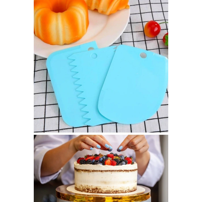 Pasta Hamur Şekillendirici Spatula Kesici Kazıyıcı Dekoratör Set (4172)