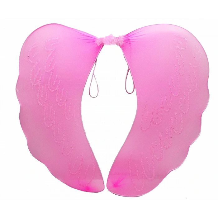 Pembe Renk Ortası Pembe Tüylü Tül Peri Kanadı 40x50 Cm (4172)