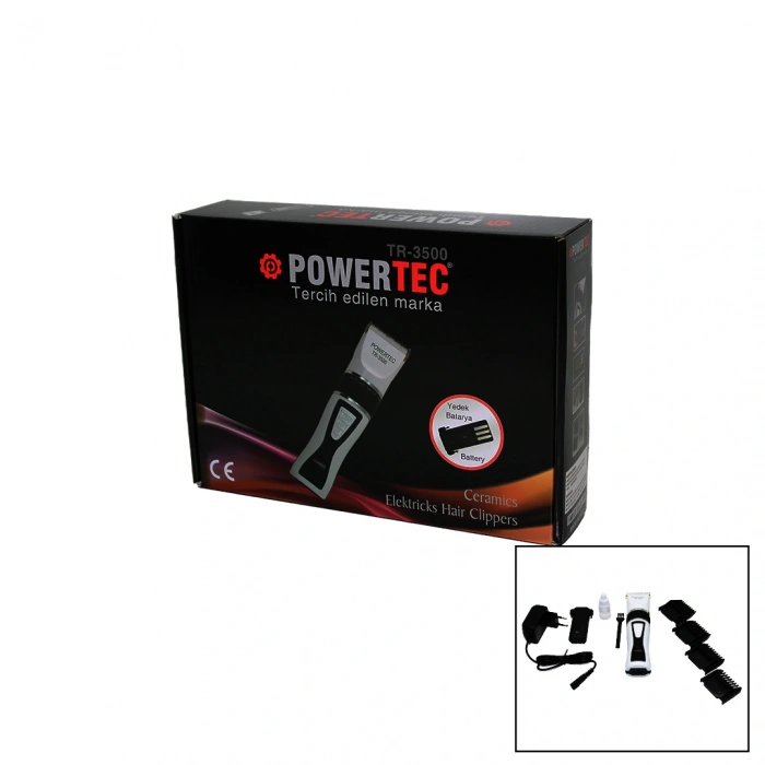 Powertec Tr-3500 Saç Kesme Traş Makinesi Yedek Bataryalı (4172)