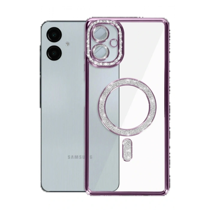 Samsung Galaxy A06 Joke Simli Magneticsafe Kılıf - Derin Mor