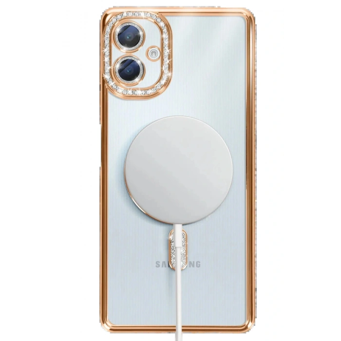 Samsung Galaxy A06 Joke Simli Magneticsafe Kılıf - Gold