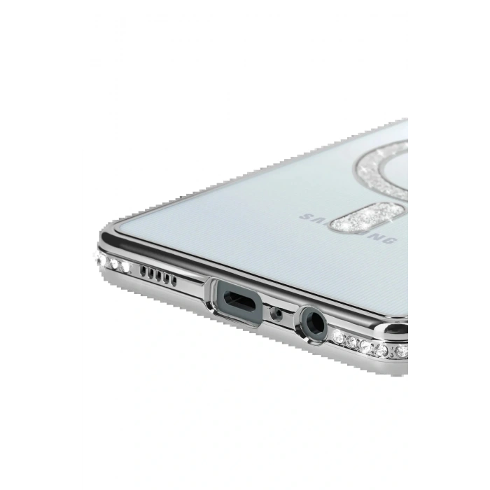 Samsung Galaxy A06 Joke Simli Magneticsafe Kılıf - Gümüş